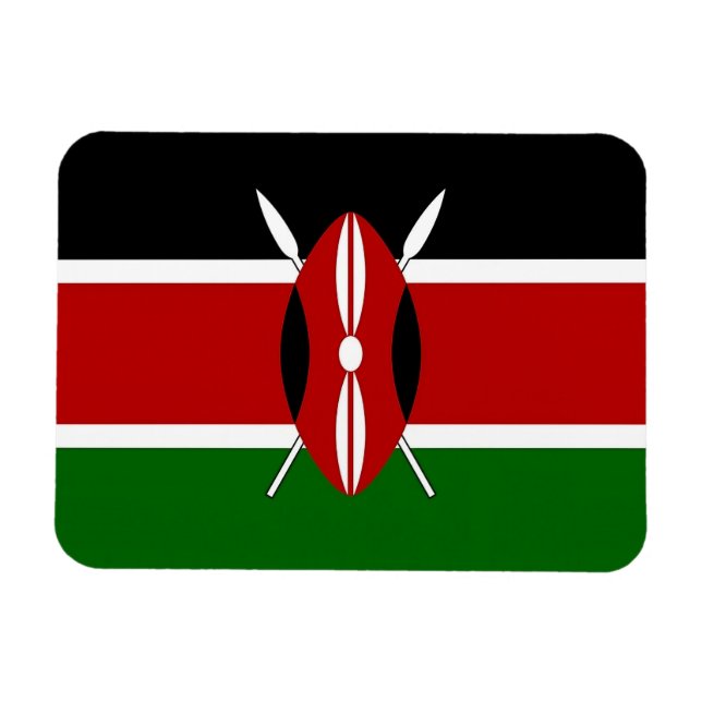 Patriotic flexible photo magnet with flag of Kenya (Horizontal)