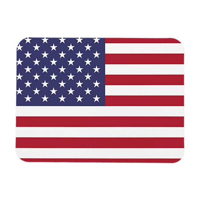 Patriotic flexible photo magnet with flag of USA (Horizontal)