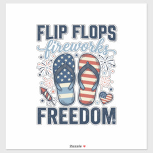 Patriotic Flip Flops Fireworks Freedom Shirt Desig