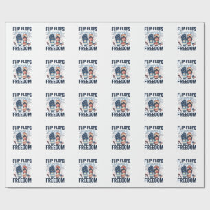 Patriotic Flip Flops Fireworks Freedom Shirt Desig Wrapping Paper