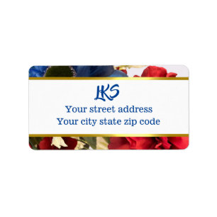 Patriotic Floral Address Label