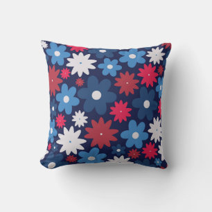 Patriotic Floral Celebration Cushion