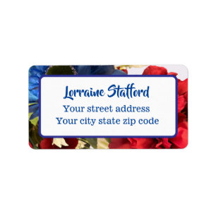 Patriotic Floral  Label