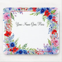 Patriotic Floral Mousepad