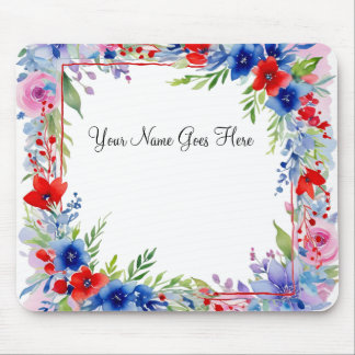 Patriotic Floral Mousepad