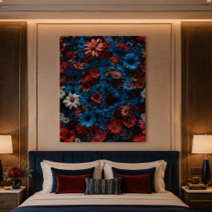 Patriotic Floral Peace Symbol Poster