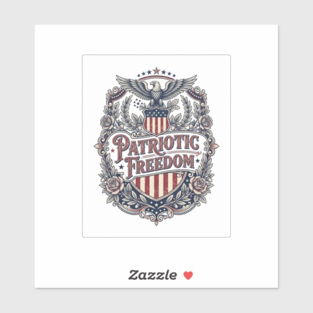 Patriotic Floral Vintage Vector Graphic Tee (Sheet)