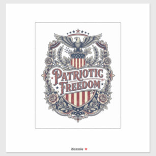 Patriotic Floral Vintage Vector Graphic Tee
