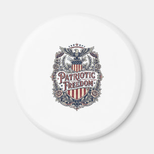 Patriotic Floral Vintage Vector Graphic Tee Magnet