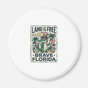 Patriotic Florida Alligator 4th of July Magnet