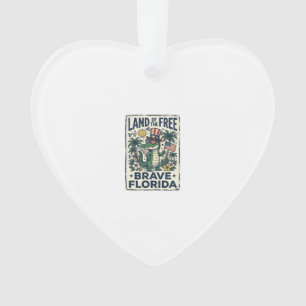 Patriotic Florida Alligator 4th of July Ornament