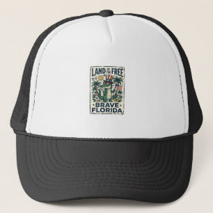 Patriotic Florida Alligator 4th of July Trucker Hat