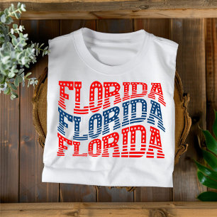 Patriotic Florida Red and Blue Boho T-Shirt 