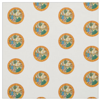 Patriotic Florida State Seal Polka Dots Pattern Fabric