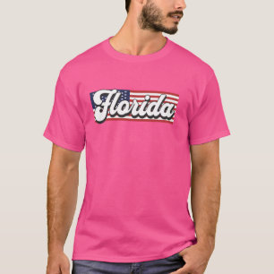 Patriotic Florida USA Flag Stripe Home State Flori T-Shirt