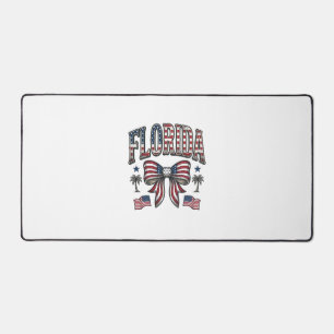 Patriotic Florida Vintage Bow Fourth of July Shirt Desk Mat