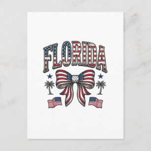 Patriotic Florida Vintage Bow Fourth of July Shirt Postcard
