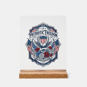 Patriotic Florist Vector Graphic Tee_1 Acrylic Sign
