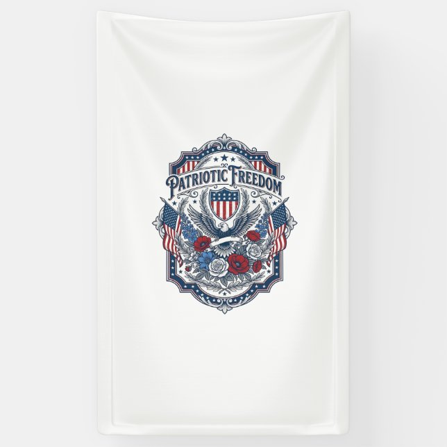 Patriotic Florist Vector Graphic Tee_1 Banner (Vertical)