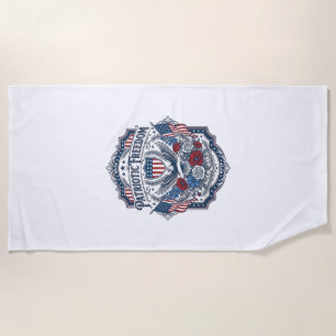 Patriotic Florist Vector Graphic Tee_1 Beach Towel