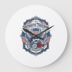 Patriotic Florist Vector Graphic Tee_1 Large Clock