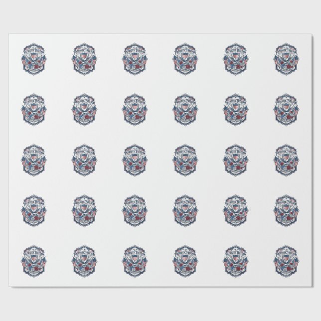 Patriotic Florist Vector Graphic Tee_1 Wrapping Paper (Flat)