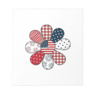 Patriotic Flower Vintage Vector Shirt Design_1 Notepad
