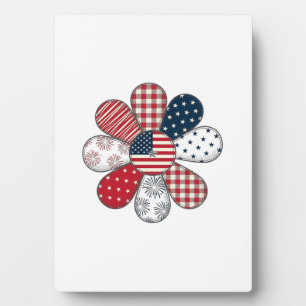 Patriotic Flower Vintage Vector Shirt Design_1 Plaque