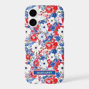 Patriotic Flowers Monogrammed