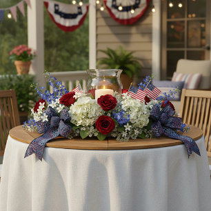 Patriotic flowers satin ribbon