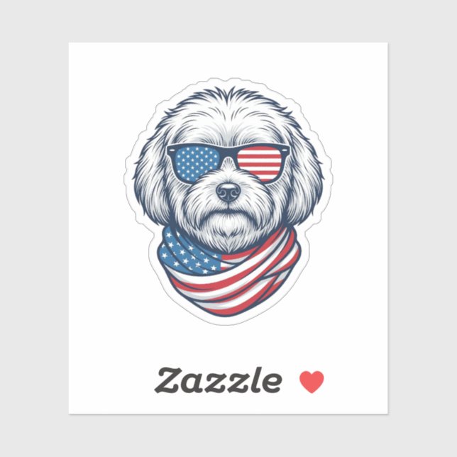 Patriotic Fluffy Dog Vector Illustration_1 (Sheet)