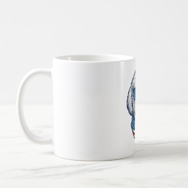 Patriotic Fluffy Dog Vector Illustration_1 Coffee Mug (Left)