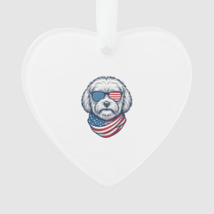 Patriotic Fluffy Dog Vector Illustration_1 Ornament