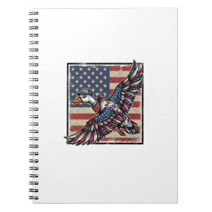 Patriotic Flying Duck Vintage Engraving Shirt Desi Notebook