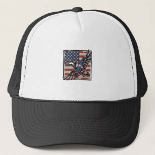 Patriotic Flying Duck Vintage Engraving Shirt Desi Trucker Hat