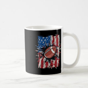 Patriotic Football 4th Of July Men Usa American Fl Coffee Mug