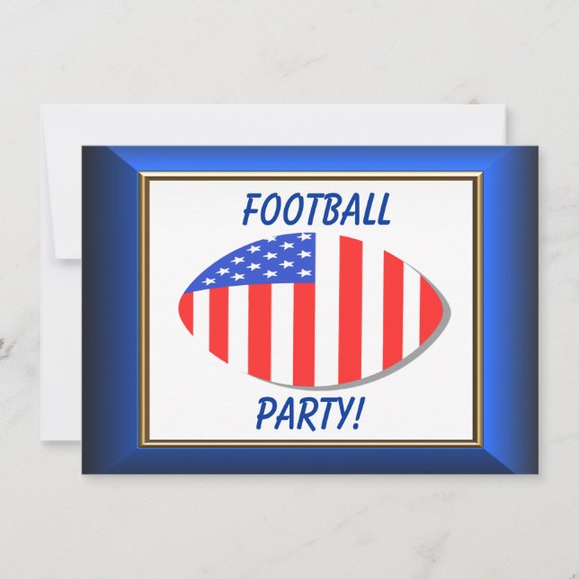 Patriotic Football Invitation Postcard (Front)
