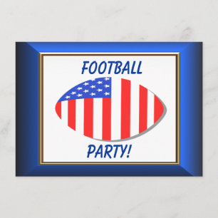 Patriotic Football Invitation Postcard