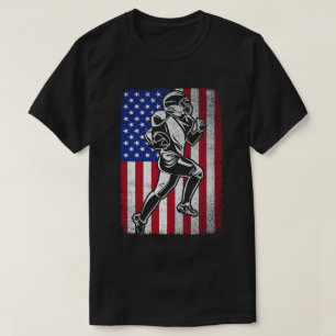 Patriotic Football Lover 4th of July American Flag T-Shirt