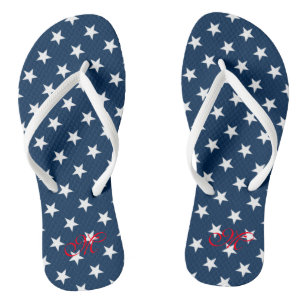 Patriotic fourth 4th of July party flip flops