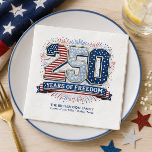 Patriotic Fourth of July 2026 Family Celebration Napkin