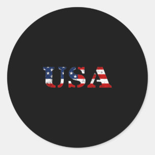 Patriotic fourth of july america flag performance classic round sticker