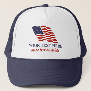 Patriotic Fourth of July American USA Flag Custom Trucker Hat