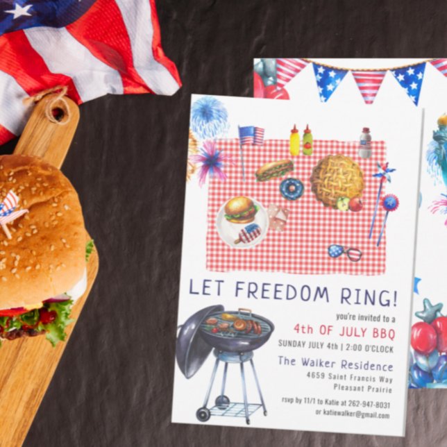 Patriotic Fourth of July BBQ Party Invitation (Creator Uploaded)
