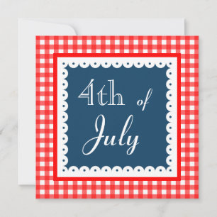 Patriotic Fourth Of July BBQ Picnic Invitations