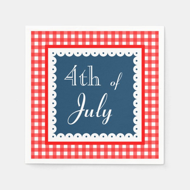 Patriotic Fourth Of July BBQ Picnic Napkins  (Front)