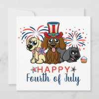 Patriotic Fourth of July Dogs Fireworks Cute