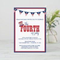 Patriotic Fourth of July Party Banners Invitation