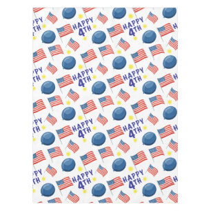 Patriotic Fourth of July seamless pattern on a Tab Tablecloth