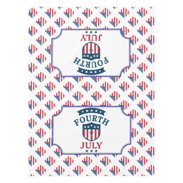 Patriotic Fourth of July seamless pattern on a Tab Tablecloth (Front)